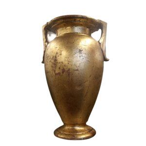 Vintage Art Deco Style Hollywood Regency Gold Gilt Vase